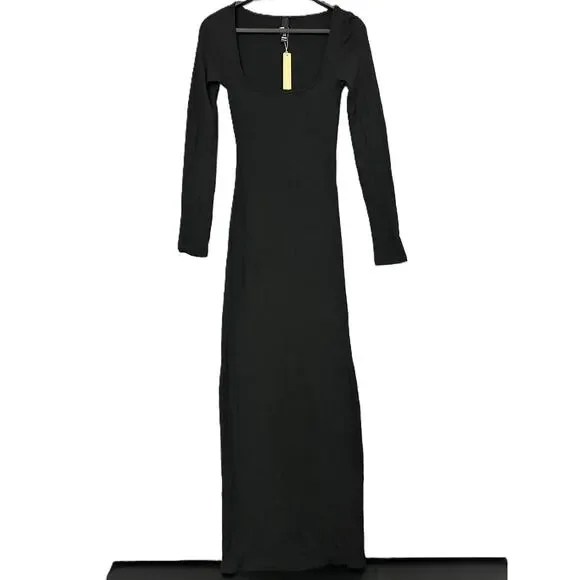 SKIMS | Dresses | Skims Black Long Sleeve Scoop Neck Ribbed Maxi Dress Womens Size Xs New | Poshmark SKIMS | Dresses | Skims Black Long Sleeve Scoop Neck Ribbed Maxi Dress Womens Size Xs New | Poshmark